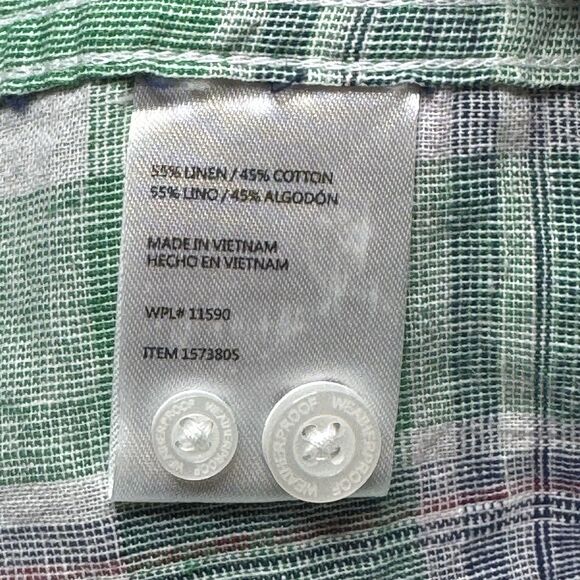 Weatherproof Vintage Shirt Men XL Plaid Washable Linen Short Sleeve Coastal - Picture 10 of 11